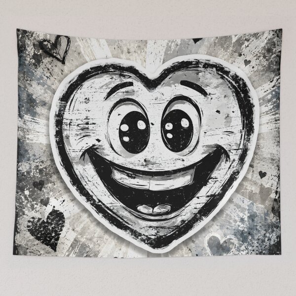 Item preview, Hearts 29 - Grunge Smiley Heart Street Art designed and sold by NikaNavi.