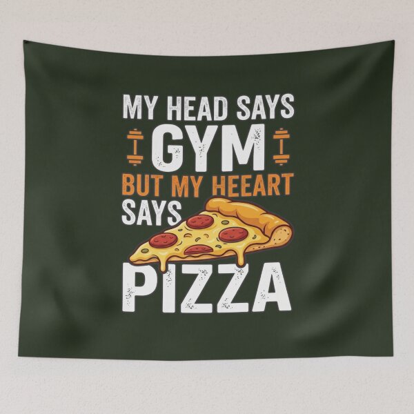 Item preview, My Head Says Gym But My Heart Says Pizza Funny Foodie T-Shirt designed and sold by PACS0011.