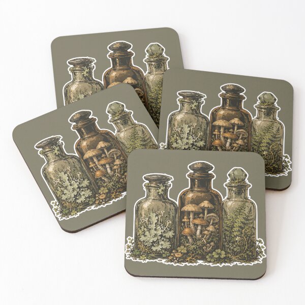 Item preview, Apothecary Forest Specimen Bottles Botanical Illustration designed and sold by SimplePoDesign.