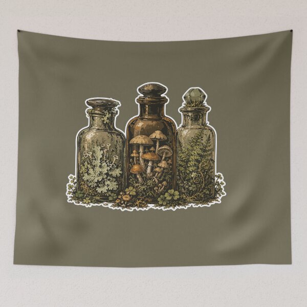Item preview, Apothecary Forest Specimen Bottles Botanical Illustration designed and sold by SimplePoDesign.