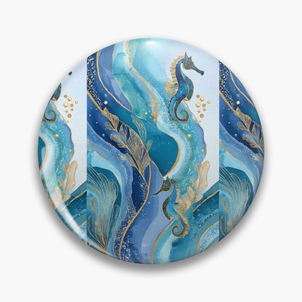 Item preview, Golden Seahorses - Luxury Mediterranean Watercolor designed and sold by Natalia-Vlad.