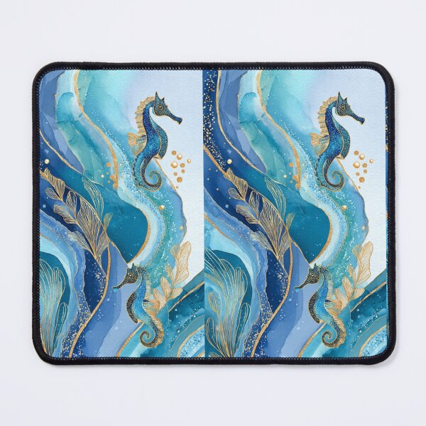 Item preview, Golden Seahorses - Luxury Mediterranean Watercolor designed and sold by Natalia-Vlad.