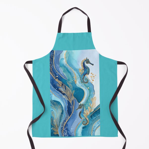 Item preview, Golden Seahorses - Luxury Mediterranean Watercolor designed and sold by Natalia-Vlad.