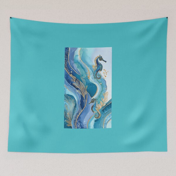 Item preview, Golden Seahorses - Luxury Mediterranean Watercolor designed and sold by Natalia-Vlad.
