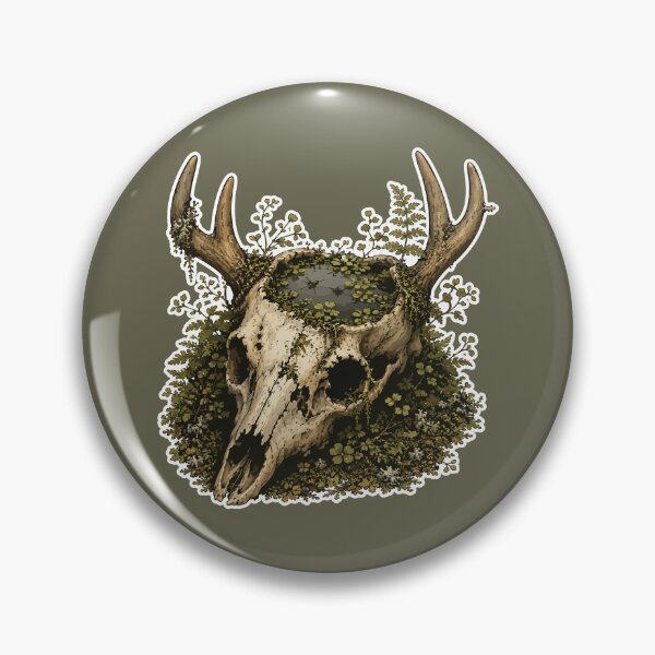 Item preview, Deer Skull Vernal Pool with Water Striders Botanical Illustration designed and sold by SimplePoDesign.