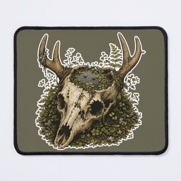 Item preview, Deer Skull Vernal Pool with Water Striders Botanical Illustration designed and sold by SimplePoDesign.