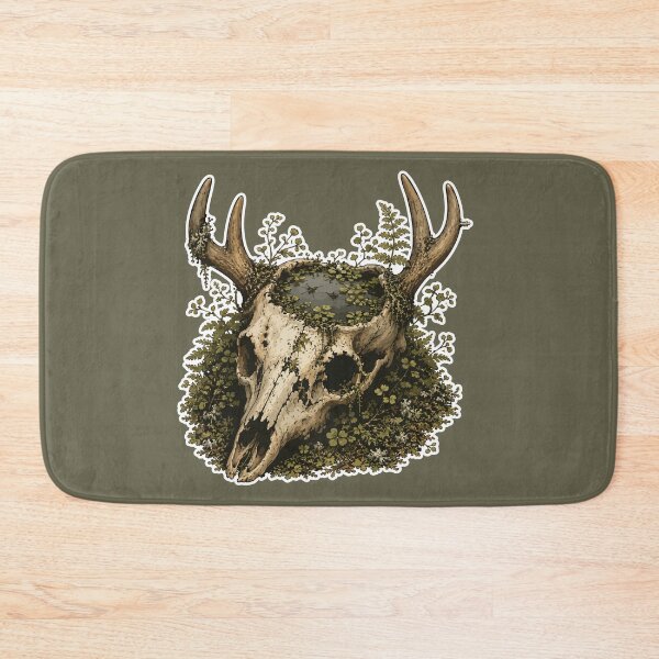 Item preview, Deer Skull Vernal Pool with Water Striders Botanical Illustration designed and sold by SimplePoDesign.