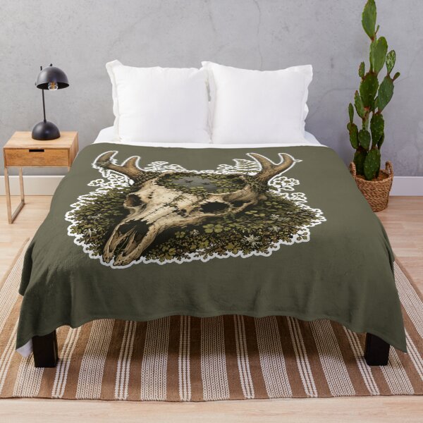Item preview, Deer Skull Vernal Pool with Water Striders Botanical Illustration designed and sold by SimplePoDesign.