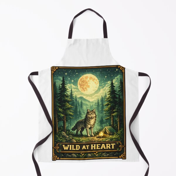 Item preview, Wild At Heart Wolf Forest Camping Moon Nature Art designed and sold by CreativeMindsetLab.
