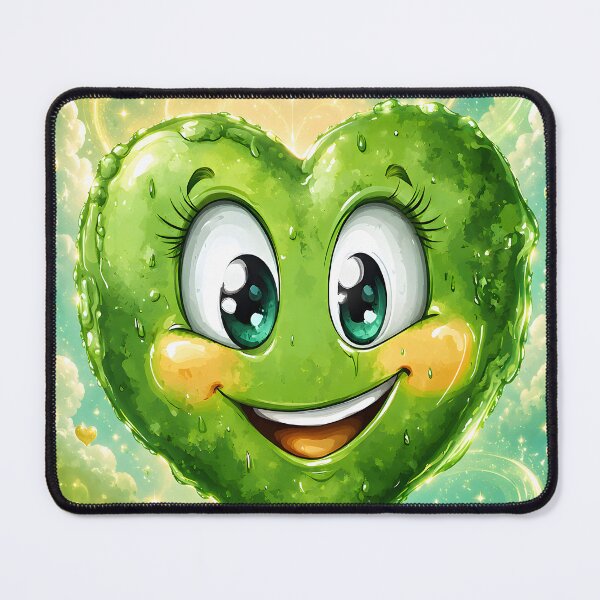 Item preview, Hearts 30 - Cute Smiling Green Heart in Sparkle Sky designed and sold by NikaNavi.