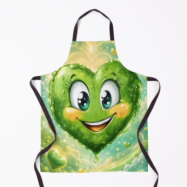 Item preview, Hearts 30 - Cute Smiling Green Heart in Sparkle Sky designed and sold by NikaNavi.