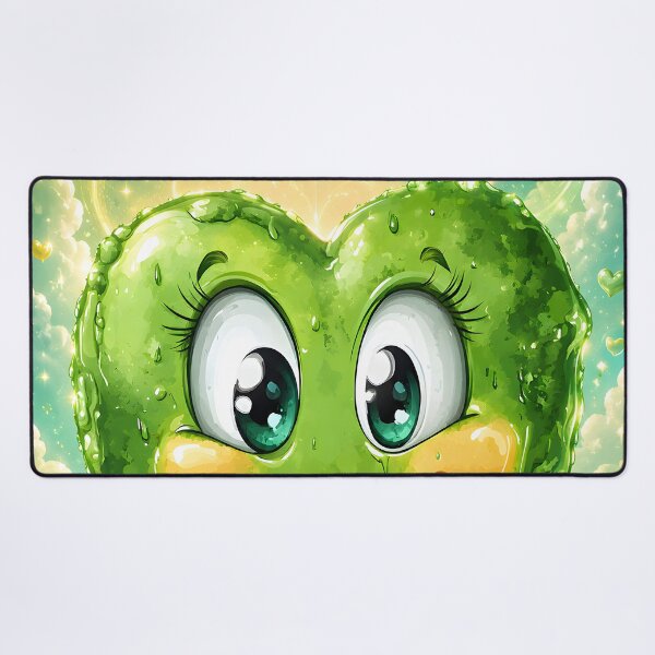 Item preview, Hearts 30 - Cute Smiling Green Heart in Sparkle Sky designed and sold by NikaNavi.