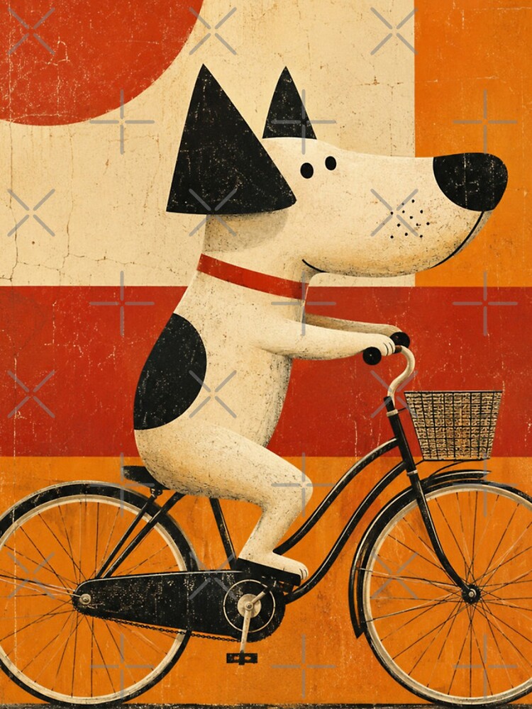 Thumbnail 4 of 4, iPhone Case, Mid Century Dog Bicycle Ride designed and sold by Rohan132.
