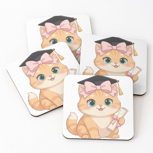 Item preview, Adorable Kawaii Graduation Kitten Celebration designed and sold by Moody Vibes Studio.