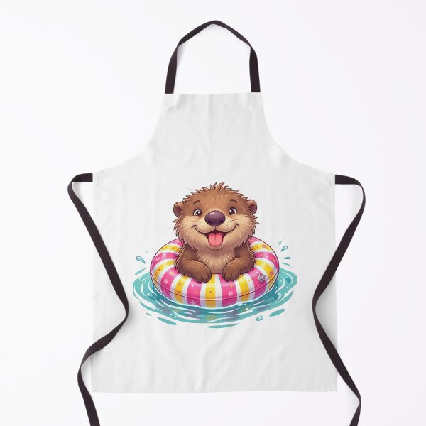 Item preview, Cute Sea Otter Floating on Pink Inner Tube Summer Water designed and sold by raedattia.