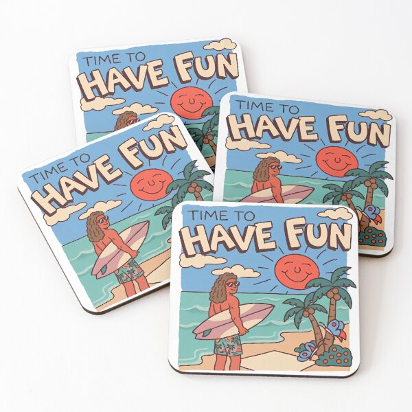 Item preview, Time to Have Fun Summer Surfing Retro Doodle designed and sold by UTAUTI.