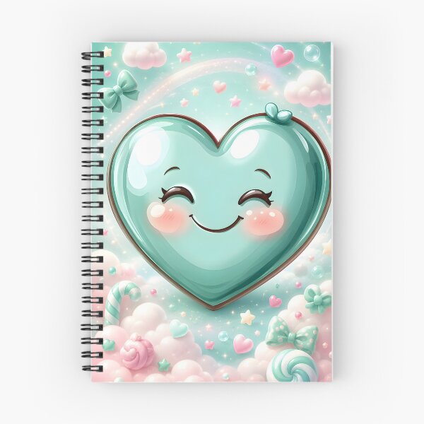 Item preview, Hearts 31 - Cute Pastel Mint Smiling Heart designed and sold by NikaNavi.