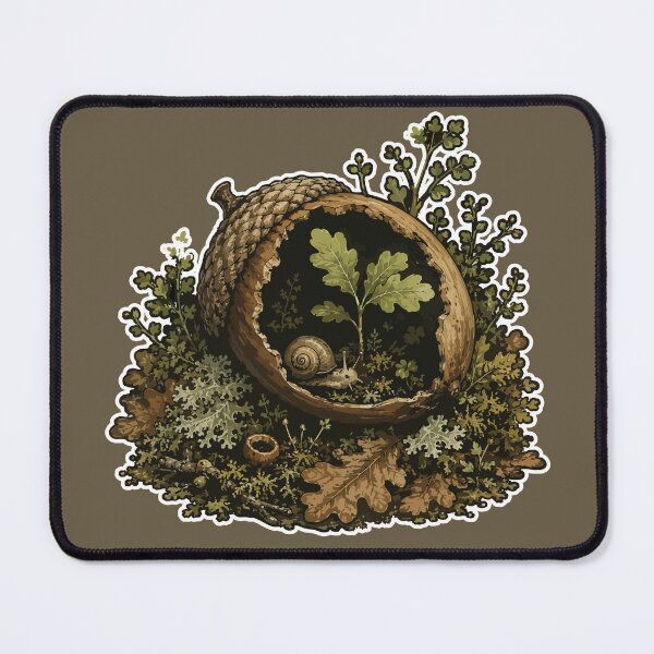 Item preview, Acorn Woodland Terrarium Forest Snail Botanical Illustration designed and sold by SimplePoDesign.