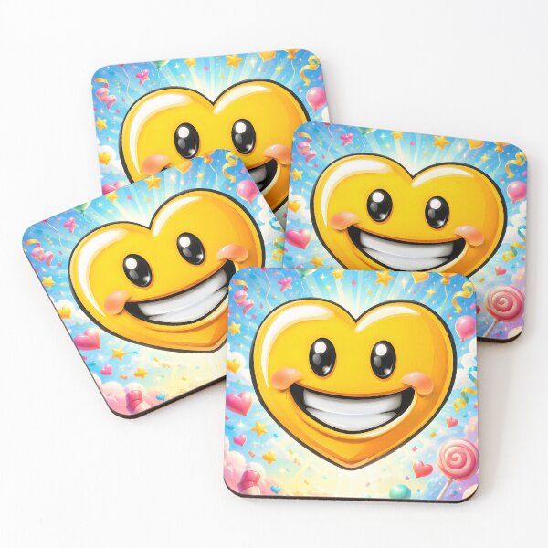 Item preview, Hearts 32 - Joyful Yellow Heart Character Party designed and sold by NikaNavi.