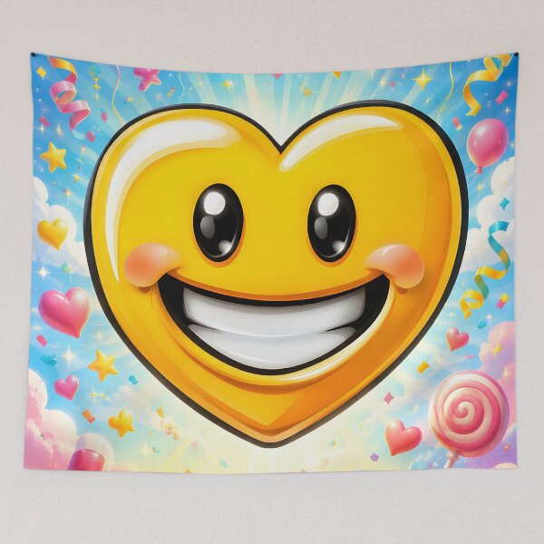 Item preview, Hearts 32 - Joyful Yellow Heart Character Party designed and sold by NikaNavi.