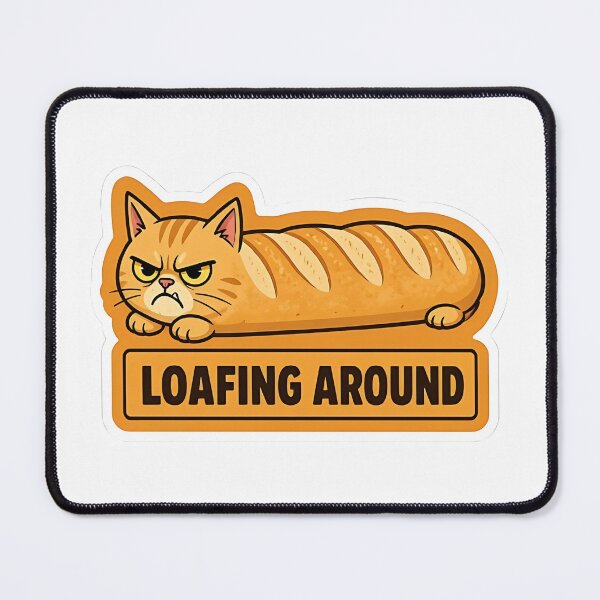 Item preview, Funny Angry Cat Loaf Bread Pun designed and sold by RareVisuals.
