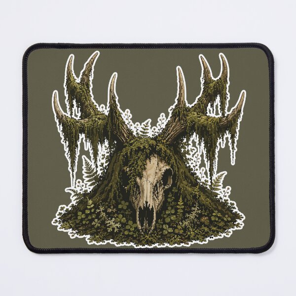 Item preview, Moss Covered Deer Skull Forestcore Botanical Illustration designed and sold by SimplePoDesign.