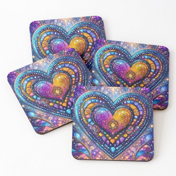 Item preview, Hearts 33 - Cosmic Stained Glass Heart Mosaic designed and sold by NikaNavi.