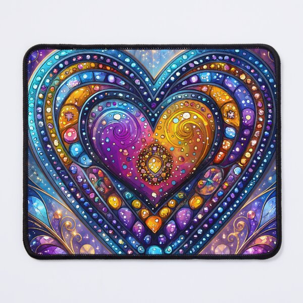 Item preview, Hearts 33 - Cosmic Stained Glass Heart Mosaic designed and sold by NikaNavi.