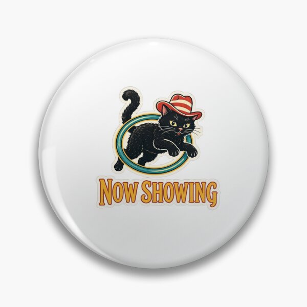 Item preview, Vintage Circus Black Cat Cowboy Hat Sticker Now Showing designed and sold by crazyhome.