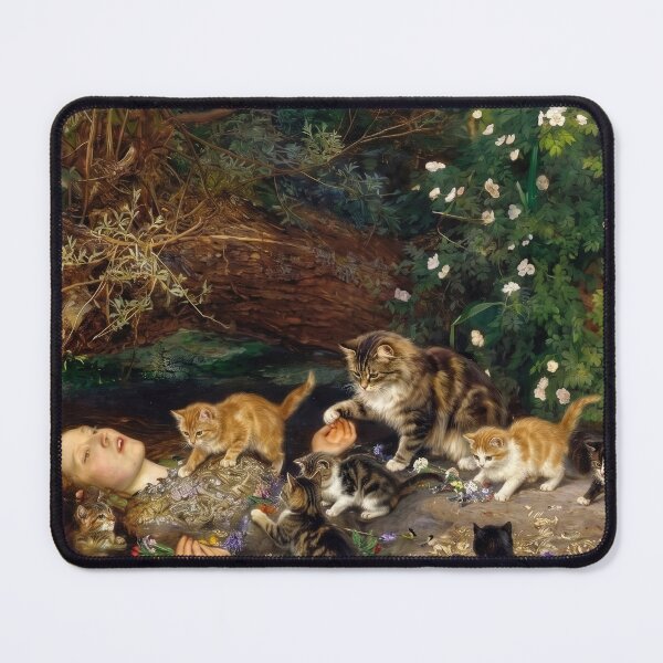 Item preview, Ophelia Painting by John Everett Millais | Ophelia Painting and cats designed and sold by TeeARTHY.