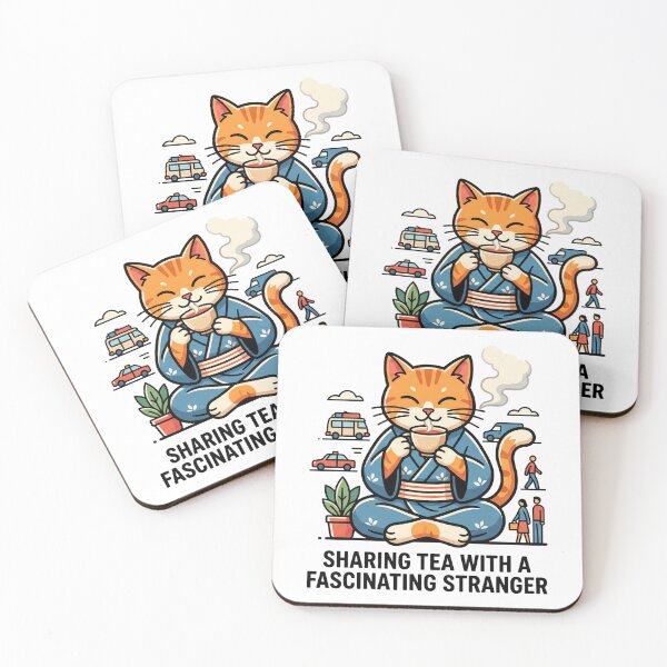Item preview, Sharing Tea With A Fascinating Stranger Wise Cat T-Shirt designed and sold by fowzi shokri.