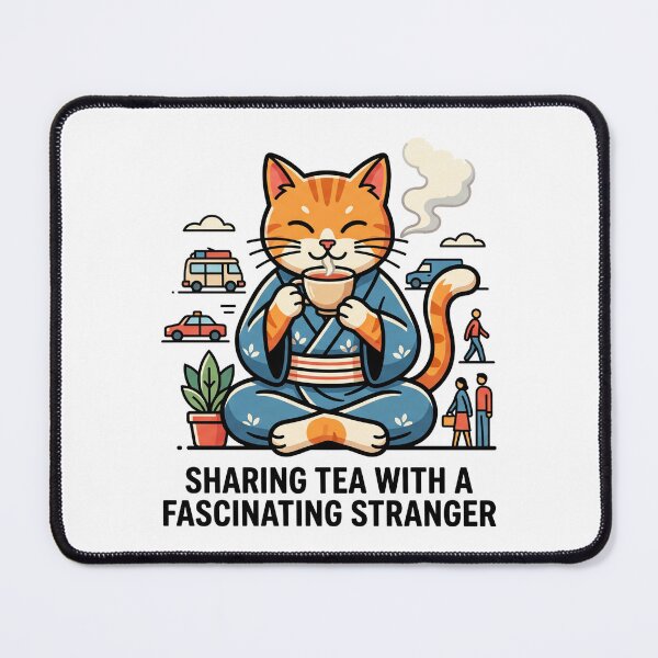 Item preview, Sharing Tea With A Fascinating Stranger Wise Cat T-Shirt designed and sold by fowzi shokri.