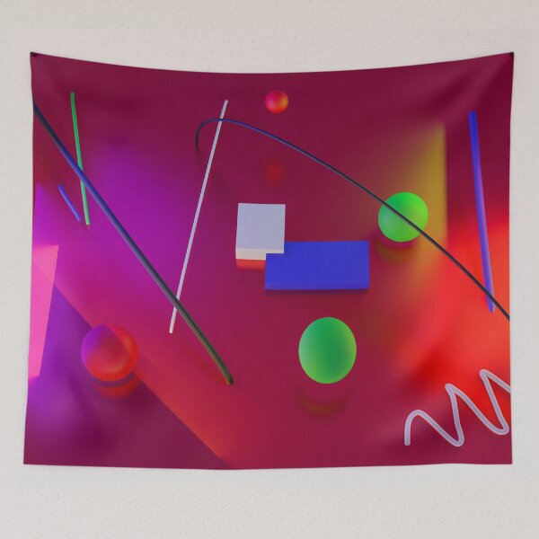 Item preview, Red Geometric Pop – Abstract Shapes Digital Art Print designed and sold by BuckaBaby.