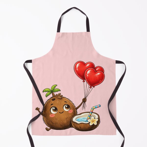 Item preview, Cute Coconut Holding Red Heart Balloons | Kawaii Tropical Summer Coconut Sticker | Whimsical Island Aesthetic designed and sold by designbyuzi.