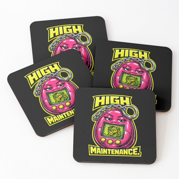 Item preview, HIGH MAINTENANCE. Neon Digital Pet – 90s Retro Tech Humor designed and sold by Anyshca.