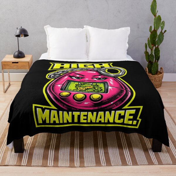 Item preview, HIGH MAINTENANCE. Neon Digital Pet – 90s Retro Tech Humor designed and sold by Anyshca.