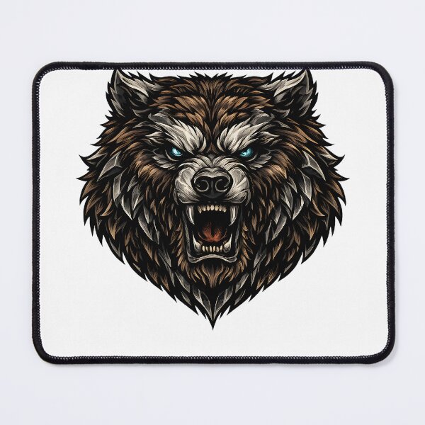 Item preview, Roaring Bear Head Fierce Wildlife Predator Illustration designed and sold by CreativeMindsetLab.
