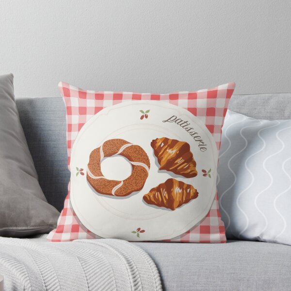 Item preview, Vintage Breakfast Plate with Croissant & Simit | Cozy European Bakery Illustration designed and sold by lazonabianca.