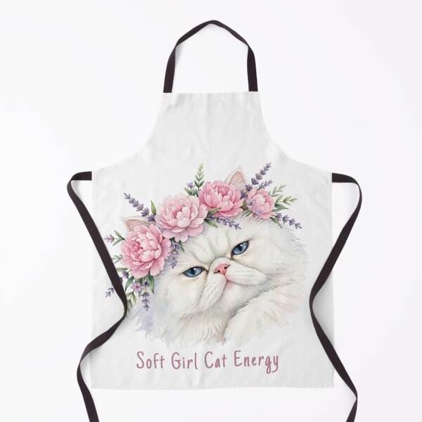 Item preview, Soft Girl Cat Energy - Aesthetic Persian Cat Flower Crown Watercolor designed and sold by SDKENERGY.