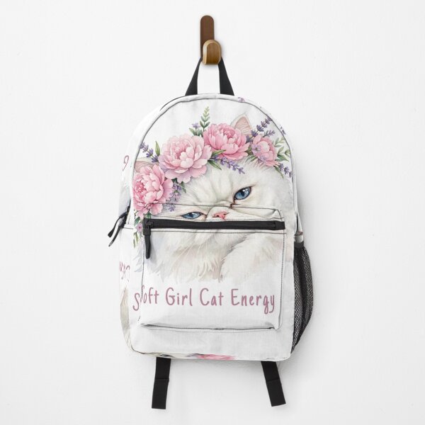 Item preview, Soft Girl Cat Energy - Aesthetic Persian Cat Flower Crown Watercolor designed and sold by SDKENERGY.