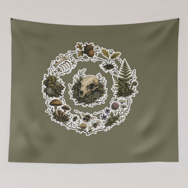 Item preview, Woodland Life Cycle Nature Wreath Botanical Illustration designed and sold by SimplePoDesign.