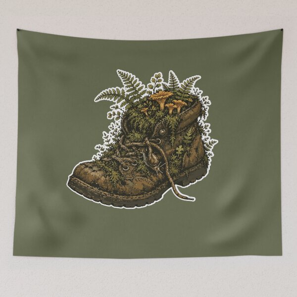 Item preview, Forest Boot Planter Woodland Botanical Illustration designed and sold by SimplePoDesign.