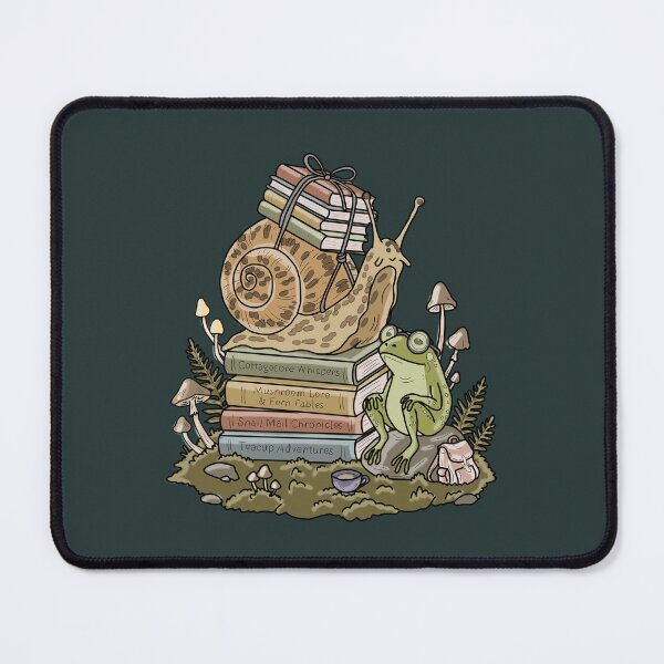 Item preview, Frog Scholar and Snail Book Grotto Cottagecore Art designed and sold by LeshanArt.