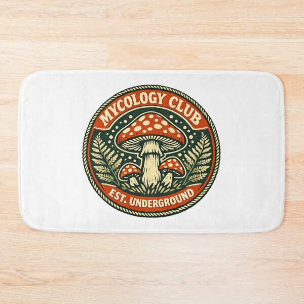Item preview, Mycology Club Retro Badge - Fly Agaric Mushroom Foraging designed and sold by Wanderquill Studio.