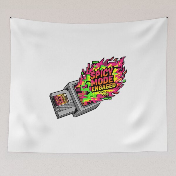 Item preview, Spicy Mode Tilted Cartridge Glitch Art Retro designed and sold by ryanguas.