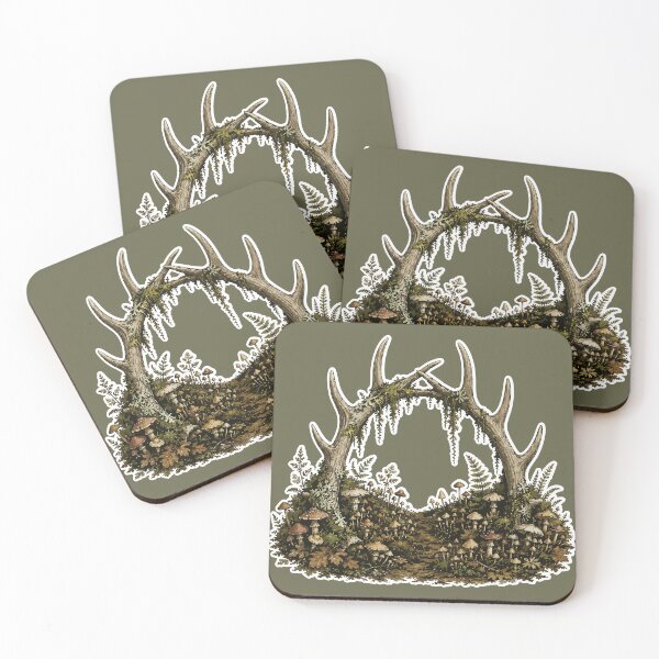 Item preview, Woodland Antler Arch Forest Path Botanical Illustration designed and sold by SimplePoDesign.