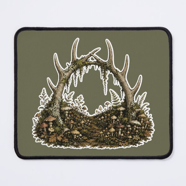 Item preview, Woodland Antler Arch Forest Path Botanical Illustration designed and sold by SimplePoDesign.