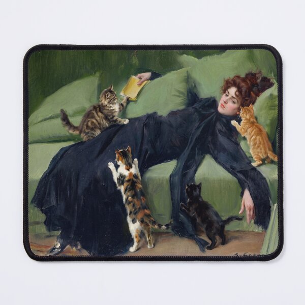 Item preview, Ramon Casas i Carbó - Decadent young woman After the dance and cats designed and sold by TeeARTHY.