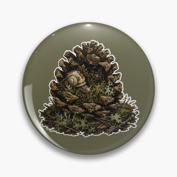 Item preview, Woodland Pine Cone Snail Botanical Forest Illustration designed and sold by SimplePoDesign.