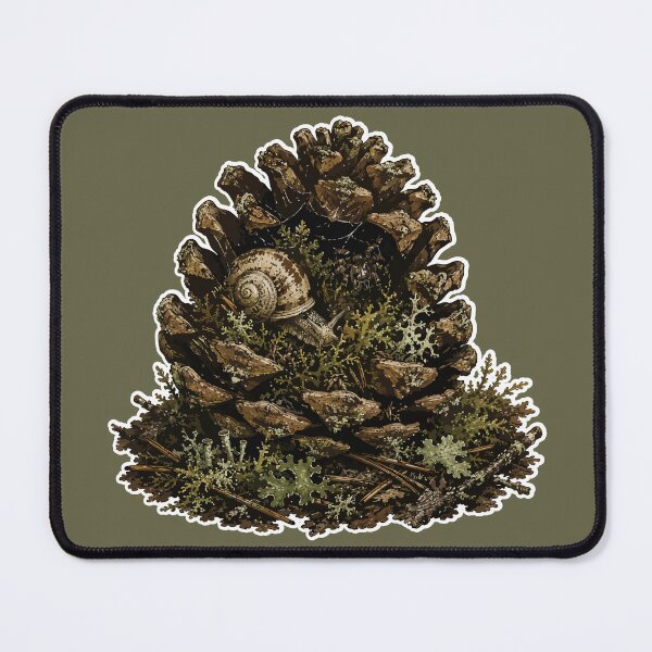 Item preview, Woodland Pine Cone Snail Botanical Forest Illustration designed and sold by SimplePoDesign.